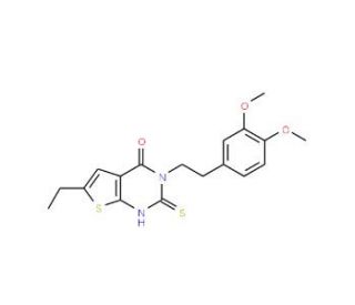 3-[2-(3,4-dimethoxyphenyl)ethyl]-6-ethyl-2-mercaptothieno[2,3-d]pyrimidin-4(3H)-one - chemical structure image