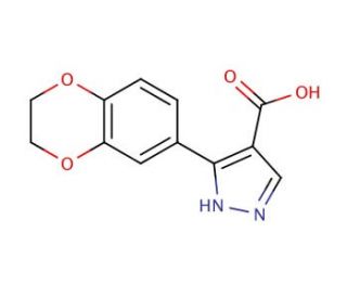 3-(2,3-dihydro-1,4-benzodioxin-6-yl)-1H-pyrazole-4-carboxylic acid - chemical structure image