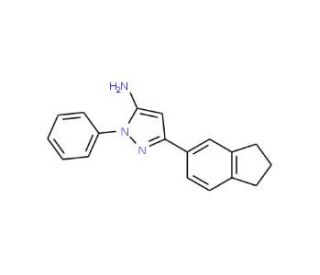 3-(2,3-dihydro-1H-inden-5-yl)-1-phenyl-1H-pyrazol-5-amine - chemical structure image