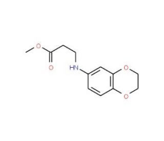 3-(2,3-Dihydro-benzo[1,4]dioxin-6-ylamino)-propionic acid methyl ester (CAS 462068-48-0) - chemical structure image