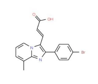 3-[2-(4-Bromo-phenyl)-8-methyl-imidazo[1,2-a]-pyridin-3-yl]-acrylic acid - chemical structure image