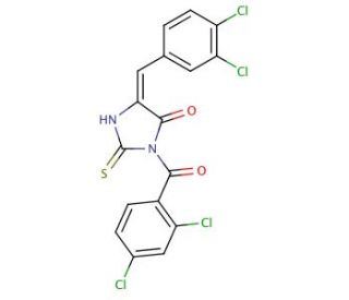 3-(2,4-Dichloro-benzoyl)-5-(3,4-dichloro-benzylidene)-2-thioxo-imidazolidin-4-one - chemical structure image