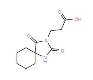 3-(2,4-dioxo-1,3-diazaspiro[4.5]dec-3-yl)propanoic acid (CAS 19282-94-1) - chemical structure image