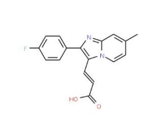 3-[2-(4-Fluoro-phenyl)-7-methyl-imidazo[1,2-a]-pyridin-3-yl]-acrylic acid - chemical structure image