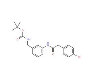 {3-[2-(4-Hydroxy-phenyl)-acetylamino]-benzyl}-carbamic acid tert-butylester (CAS 886362-47-6) - chemical structure image