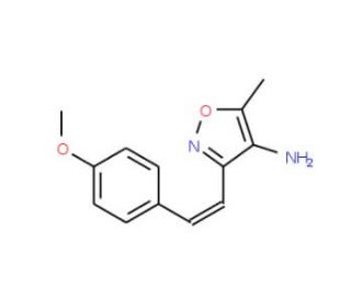 3-[2-(4-methoxyphenyl)vinyl]-5-methylisoxazol-4-amine - chemical structure image