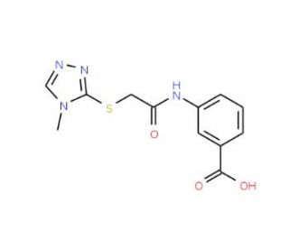 3-[2-(4-Methyl-4H-[1,2,4]triazol-3-ylsulfanyl)-acetylamino]-benzoic acid - chemical structure image