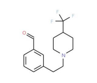 3-{2-[4-(Trifluoromethyl)piperidino]-ethyl}benzenecarbaldehyde - chemical structure image