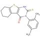 3-(2,5-Dimethyl-phenyl)-2-mercapto-5,6,7,8-tetrahydro-3H-benzo[4,5]thieno[2,3-d]pyrimidin-4-one - chemical structure image