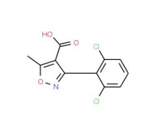 3-(2,6-Dichlorophenyl)-5-methylisoxazole-4-carboxylic acid (CAS 3919-76-4) - chemical structure image
