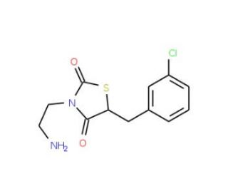 3-(2-Amino-ethyl)-5-(3-chloro-benzyl)-thiazolidine-2,4-dione - chemical structure image