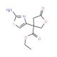3-(2-Amino-thiazol-4-yl)-5-oxo-tetrahydro-furan-3-carboxylic acid ethyl ester (CAS 328275-97-4) - chemical structure image