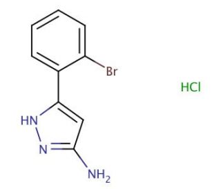 3-(2-bromophenyl)-1H-pyrazol-5-amine hydrochloride (CAS 1031793-63-1) - chemical structure image
