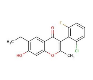 3-(2-Chloro-6-fluoro-phenyl)-6-ethyl-7-hydroxy-2-methyl-chromen-4-one - chemical structure image