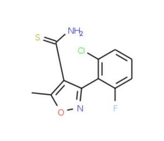 3-(2-Chloro-6-fluorophenyl)-5-methylisoxazole-4-thiocarboxamide (CAS 175204-42-9) - chemical structure image