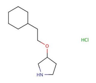 3-(2-Cyclohexylethoxy)pyrrolidine hydrochloride - chemical structure image