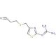 3-[[[2-[(Diaminomethylene]amino-4-thiazolyl]thio]propionitrile (CAS 76823-93-3) - chemical structure image