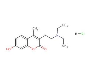 3-[2-(Diethylamino)ethyl]-7-hydroxy-4-methylcoumarin hydrochloride (CAS 15776-59-7) - chemical structure image