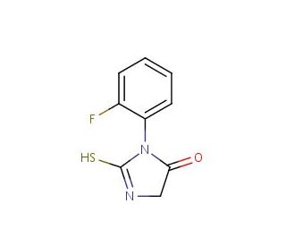 3-(2-fluorophenyl)-2-mercapto-3,5-dihydro-4H-imidazol-4-one - chemical structure image