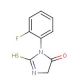 3-(2-fluorophenyl)-2-mercapto-3,5-dihydro-4H-imidazol-4-one - chemical structure image