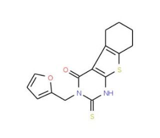3-(2-furylmethyl)-2-mercapto-5,6,7,8-tetrahydro[1]benzothieno[2,3-d]pyrimidin-4(3H)-one - chemical structure image