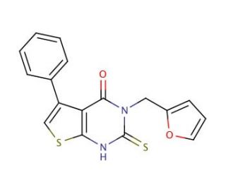 3-(2-furylmethyl)-2-mercapto-5-phenylthieno[2,3-d]pyrimidin-4(3H)-one - chemical structure image