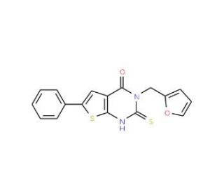 3-(2-furylmethyl)-2-mercapto-6-phenylthieno[2,3-d]pyrimidin-4(3H)-one - chemical structure image