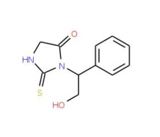 3-(2-Hydroxy-1-phenylethyl)-2-thioxotetrahydro-4H-imidazol-4-one - chemical structure image