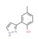 3-(2-Hydroxy-5-methylphenyl)pyrazole (CAS 57148-86-4) - chemical structure image