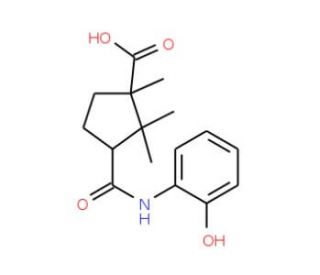 3-(2-Hydroxy-phenylcarbamoyl)-1,2,2-trimethyl-cyclopentanecarboxylic acid - chemical structure image