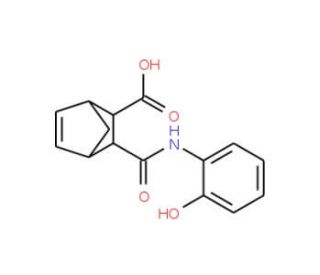 3-(2-Hydroxy-phenylcarbamoyl)-bicyclo[2.2.1]hept-5-ene-2-carboxylic acid - chemical structure image