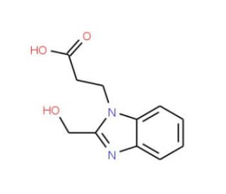 3-(2-Hydroxymethyl-benzoimidazol-1-yl)-propionicacid (CAS 797806-58-7) - chemical structure image