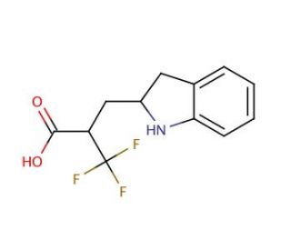 3-(2-Indolinyl)-2-(trifluoromethyl)propionic acid (CAS 690632-19-0) - chemical structure image