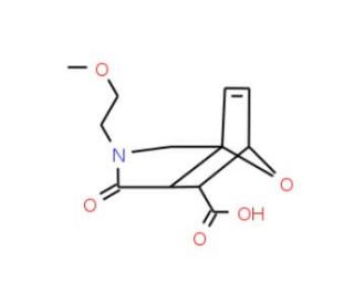3-(2-Methoxy-ethyl)-4-oxo-10-oxa-3-aza-tricyclo[5.2.1.0*1,5*]dec-8-ene-6-carboxylic acid - chemical structure image
