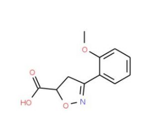 3-(2-Methoxy-phenyl)-4,5-dihydro-isoxazole-5-carboxylic acid (CAS 508182-19-2) - chemical structure image