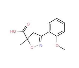 3-(2-Methoxy-phenyl)-5-methyl-4,5-dihydro-isoxazole-5-carboxylic acid - chemical structure image