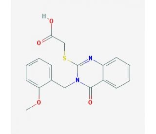{[3-(2-methoxybenzyl)-4-oxo-3,4-dihydroquinazolin-2-yl]thio}acetic acid (CAS 771499-51-5) - chemical structure image