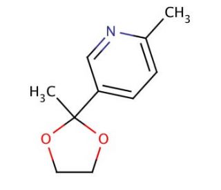 3-(2-Methyl-1,3-dioxolan-2-yl)-6-methylpyridine (CAS 184766-45-8) - chemical structure image