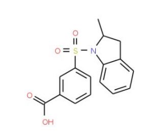 3-(2-Methyl-2,3-dihydro-indole-1-sulfonyl)-benzoic acid - chemical structure image