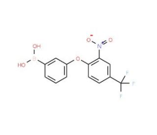 3-[2-Nitro-4-(trifluoromethyl)phenoxy]benzeneboronic acid (CAS 1072945-94-8) - chemical structure image
