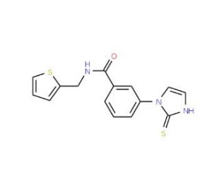 3-(2-sulfanyl-1H-imidazol-1-yl)-N-(thiophen-2-ylmethyl)benzamide - chemical structure image