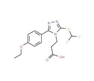 3-[3-[(difluoromethyl)thio]-5-(4-ethoxyphenyl)-4H-1,2,4-triazol-4-yl]propanoic acid - chemical structure image