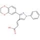 3-[3-(2,3-Dihydro-benzo[1,4]dioxin-6-yl)-1-phenyl-1H-pyrazol-4-yl]-acrylic acid - chemical structure image