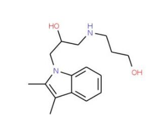 3-[3-(2,3-Dimethyl-indol-1-yl)-2-hydroxy-propylamino]-propan-1-ol (CAS 326881-62-3) - chemical structure image