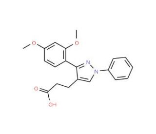 3-[3-(2,4-Dimethoxyphenyl)-1-phenyl-1H-pyrazol-4-yl]propanoic acid - chemical structure image