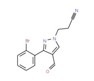 3-[3-(2-bromophenyl)-4-formyl-1H-pyrazol-1-yl]propanenitrile - chemical structure image