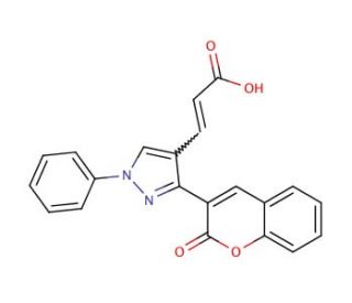 3-[3-(2-Oxo-2H-chromen-3-yl)-1-phenyl-1H-pyrazol-4-yl]-acrylic acid - chemical structure image