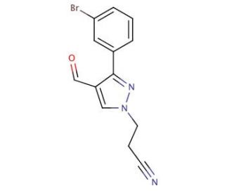 3-[3-(3-bromophenyl)-4-formyl-1H-pyrazol-1-yl]propanenitrile - chemical structure image