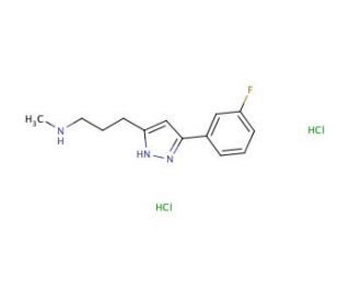 {3-[3-(3-fluorophenyl)-1H-pyrazol-5-yl]propyl}(methyl)amine dihydrochloride - chemical structure image