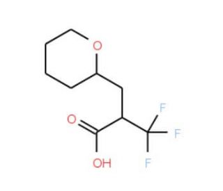3,3,3-Trifluoro-2-(tetrahydro-2H-pyran-2-ylmethyl)propanoic acid - chemical structure image